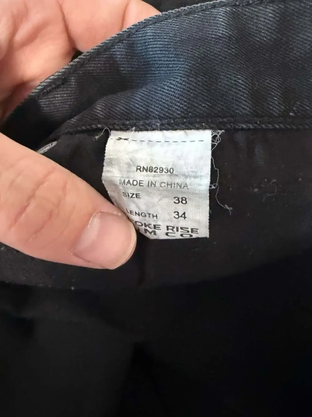 Smoke Rise Black Moto Biker Distressed Jeans 38x34